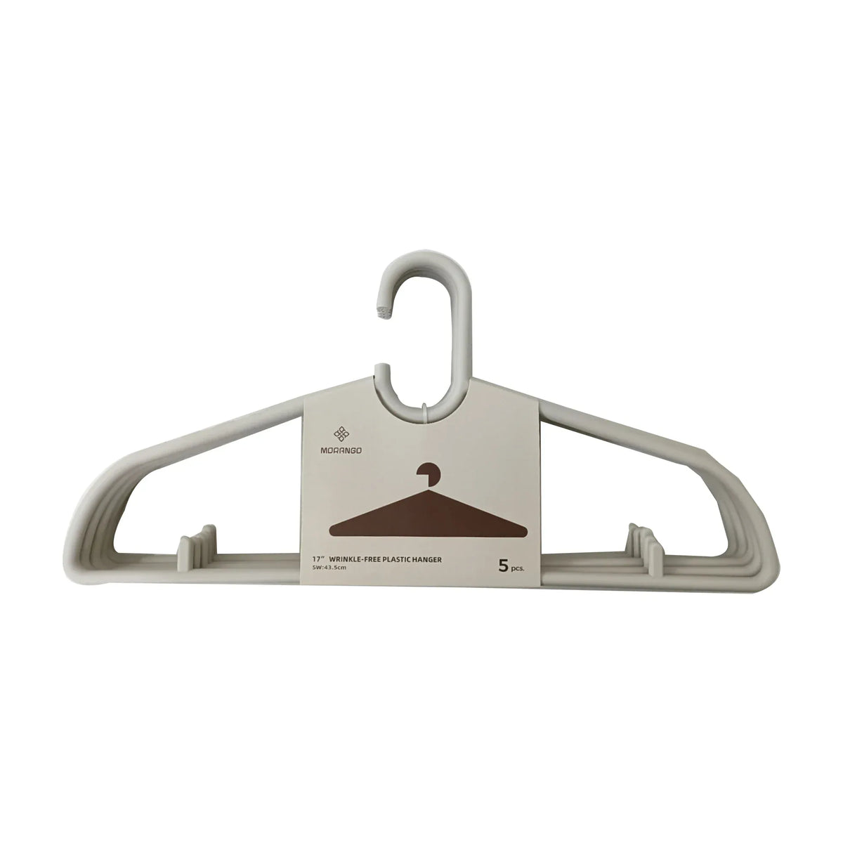 Free Grey Wrinkle-Free Plastic Clothes Hanger 17 - 5PC Image