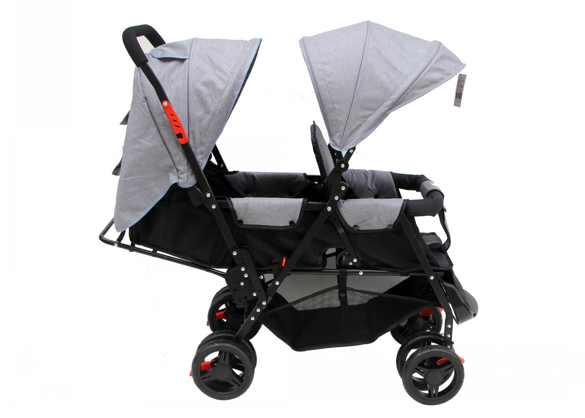 FREE Gray Double Twin Baby Stroller Image