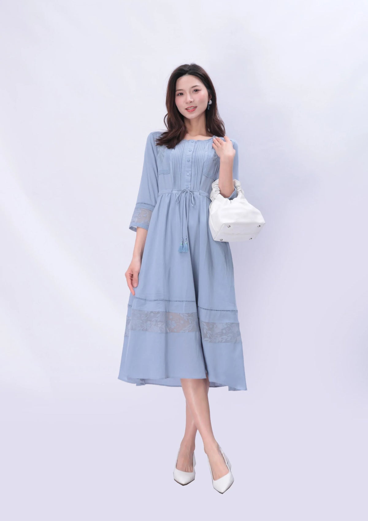 Grey Blue Dress for Women Image