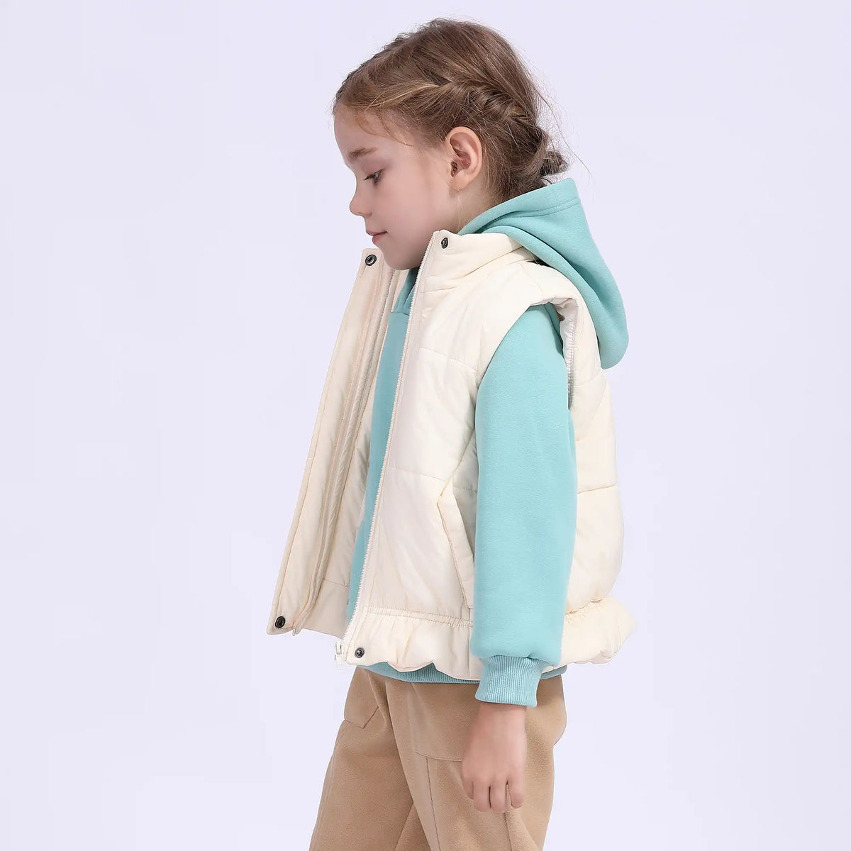 Plain Casual Waistcoat For Girls