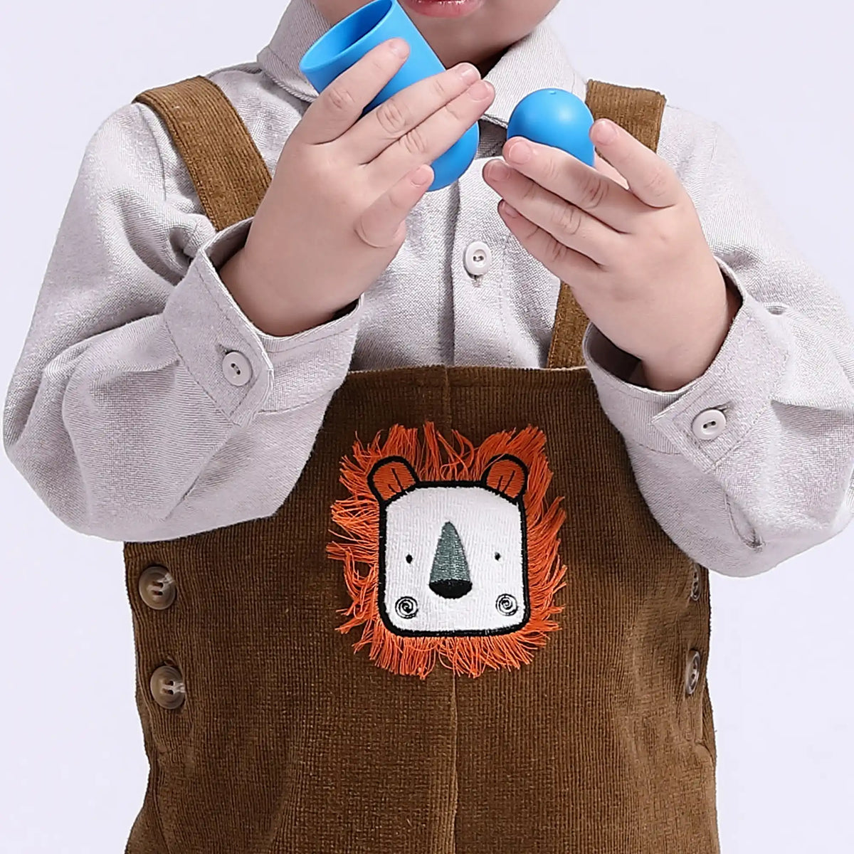 Embroidery Casual Overalls for Babies Boys