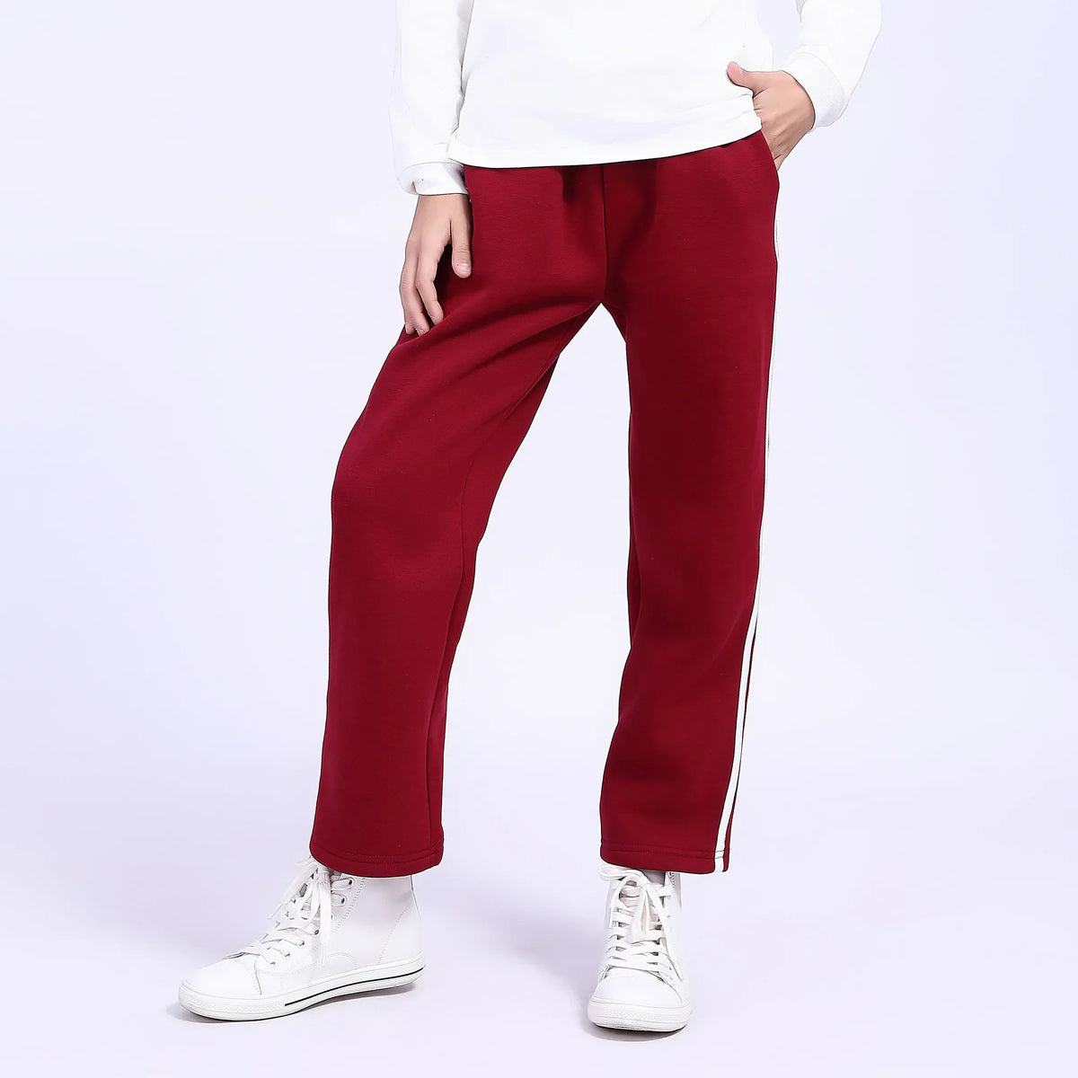S | 12-13 Y Maroon S | 12-13 Y,81,54,54.4,92 Pants for Girls Image