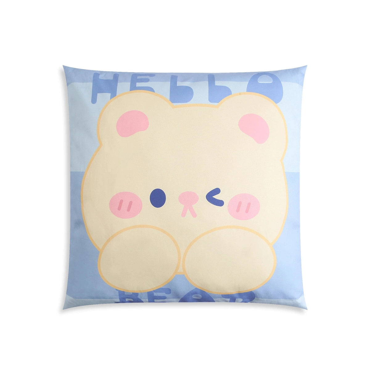 Free Blue Cushion Cat Face Design Image