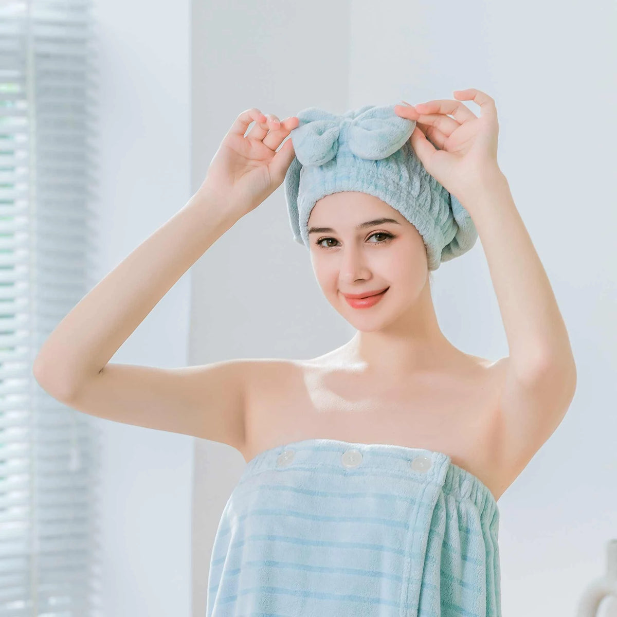 Free Blue Adult Hair-Drying Cap Image