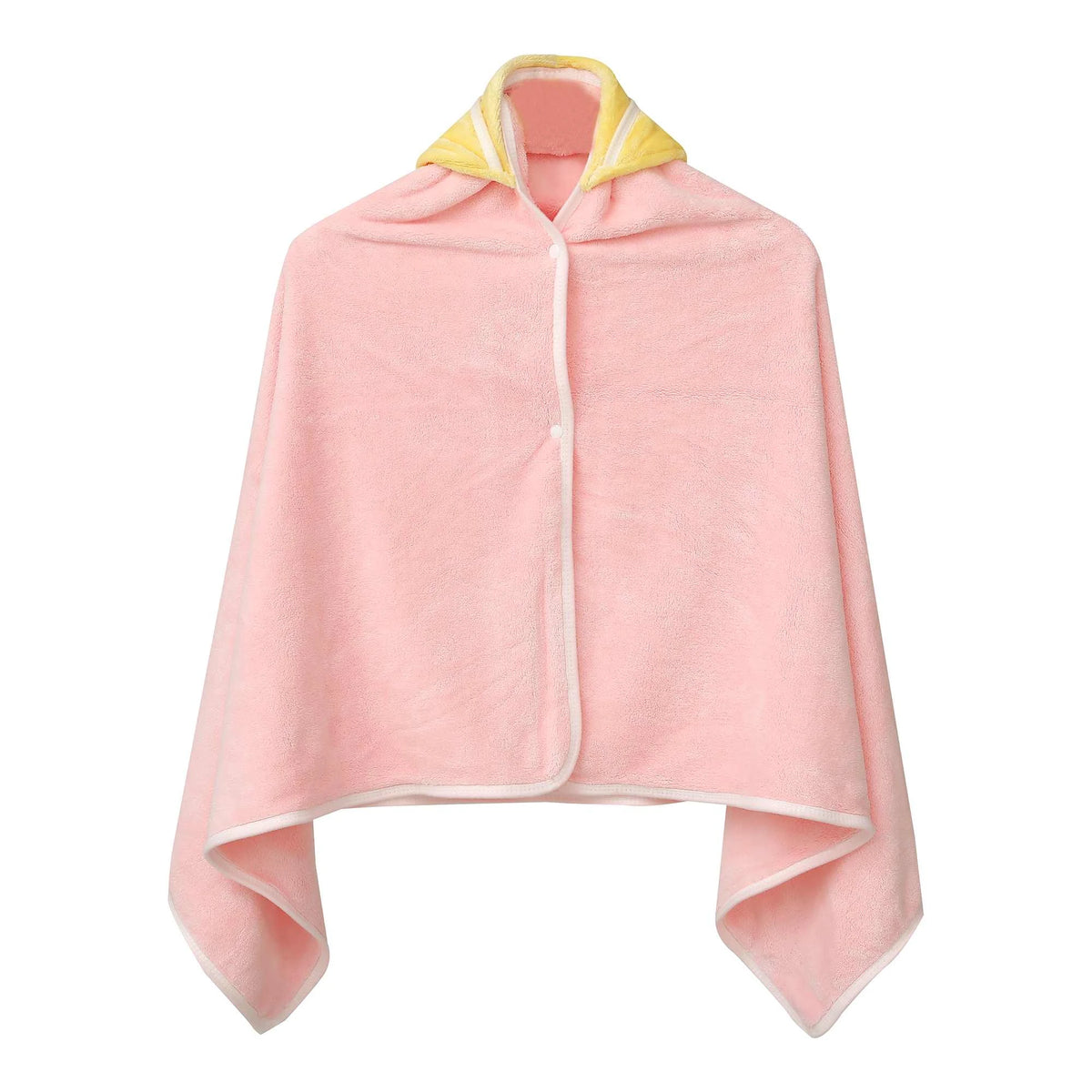 Free Pink Bath/swimming towel with a head cover for kids Image
