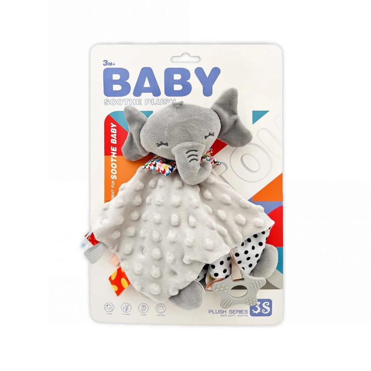 0M Gray Elephant Baby Pacifier (Bubble Towel) Image