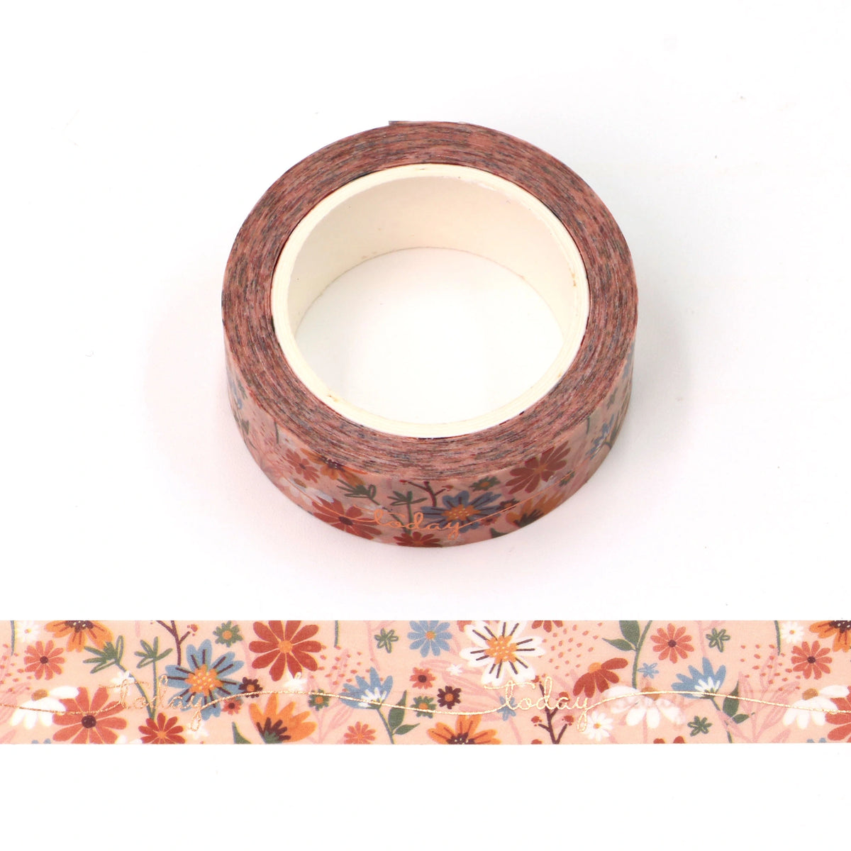 Free Flowers Black Washi Tape Image