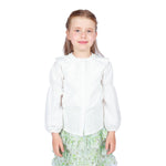Off White Plain Classic Shirt for Girls Image