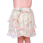 Light Pink Floral Classic Skirt for Girls Image