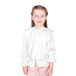Off White Plain Classic Shirt for Girls Image