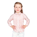 Light Pink Checked Classic Shirt for Girls Image