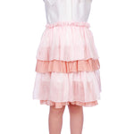 Light Pink Color-Blocked Classic Skirt for Girls Image