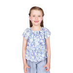 Purple Floral Classic Blouse for Girls Image