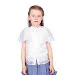 Off White Plain Classic Shirt for Girls Image