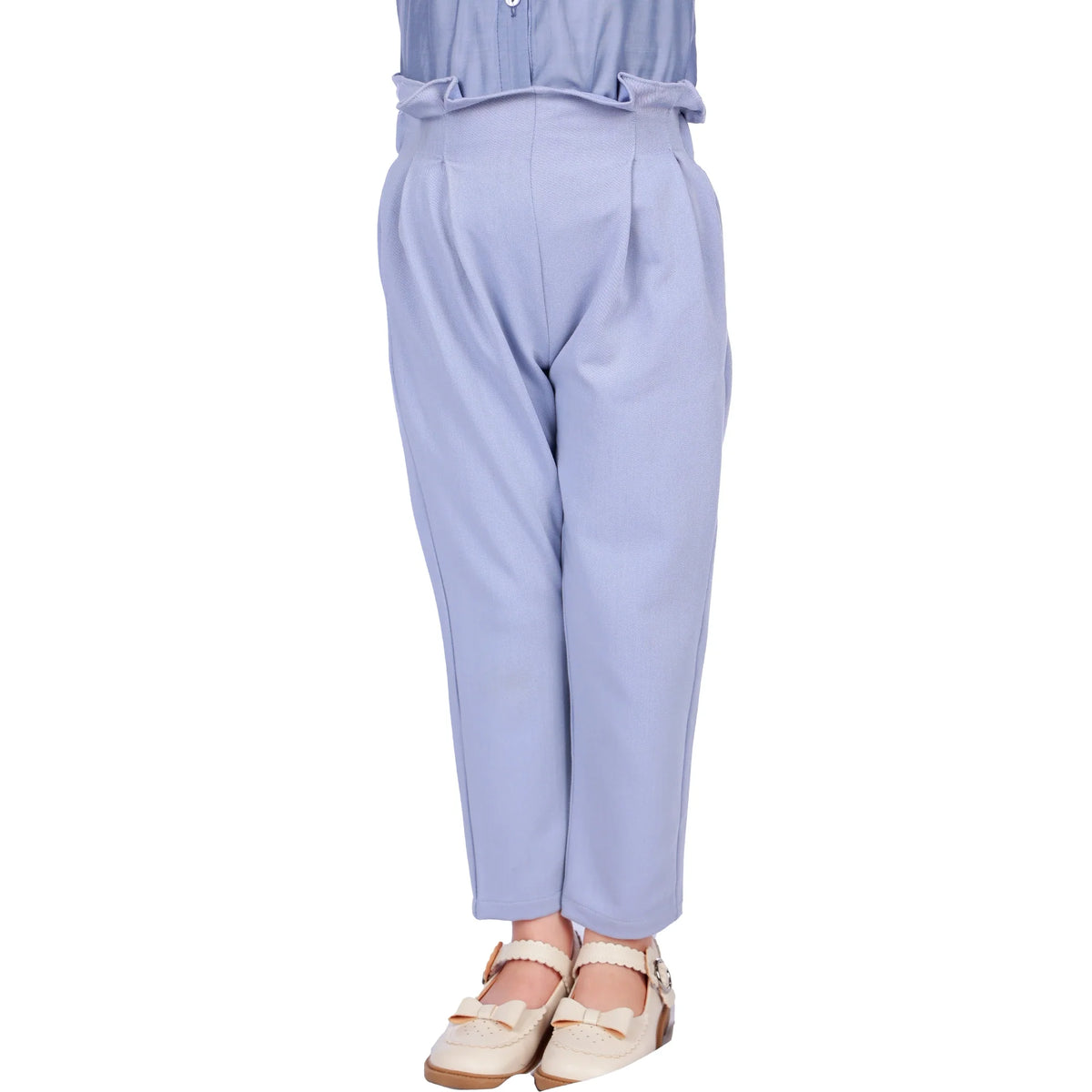 Blue Purple Plain Classic Pants for Girls Image