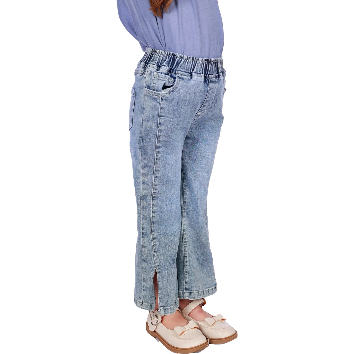 Washed Jeans Classic Pants for Girls Image