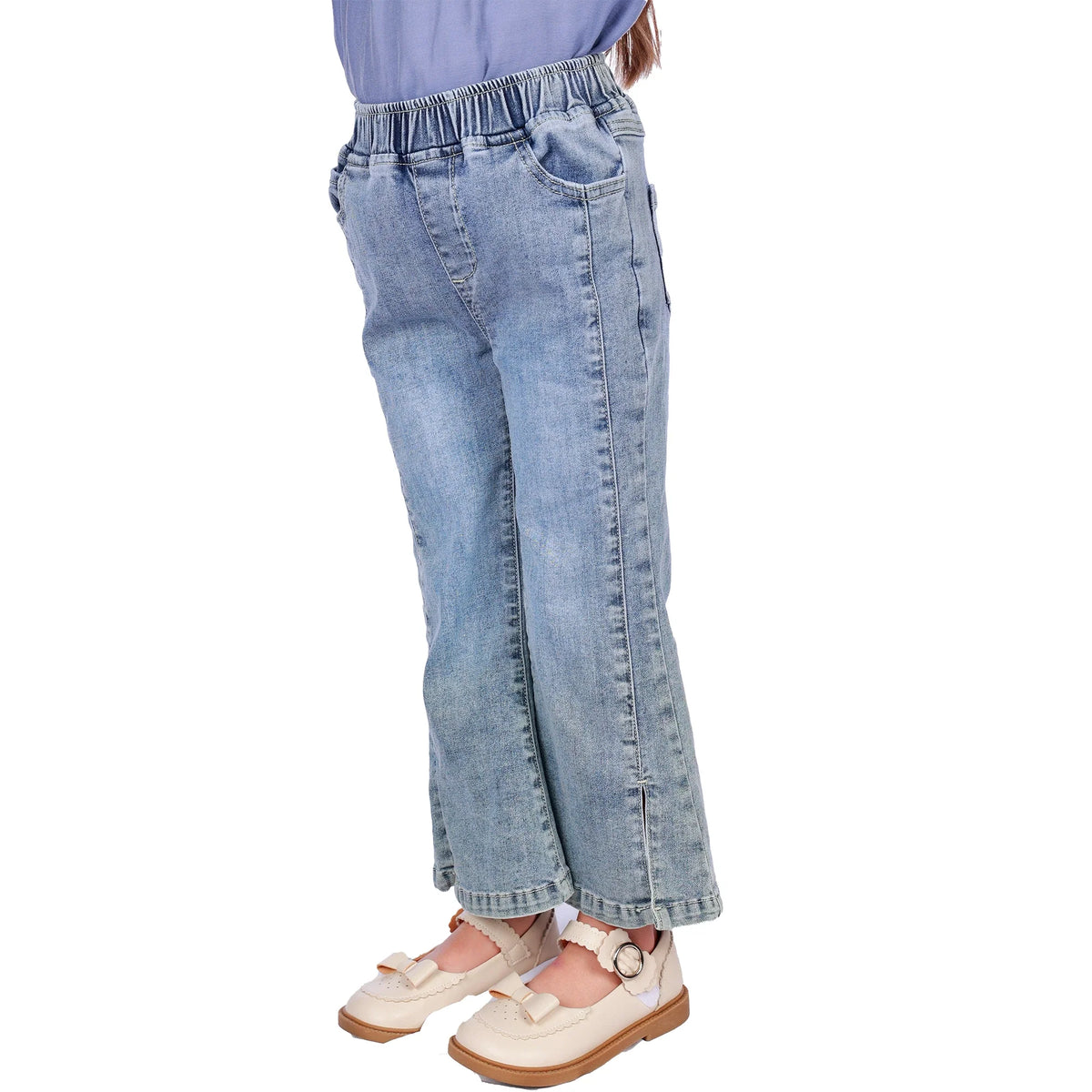 Washed Jeans Classic Pants for Girls Image