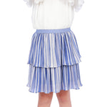 Blue Purple Color-Blocked Classic Skirt for Girls Image