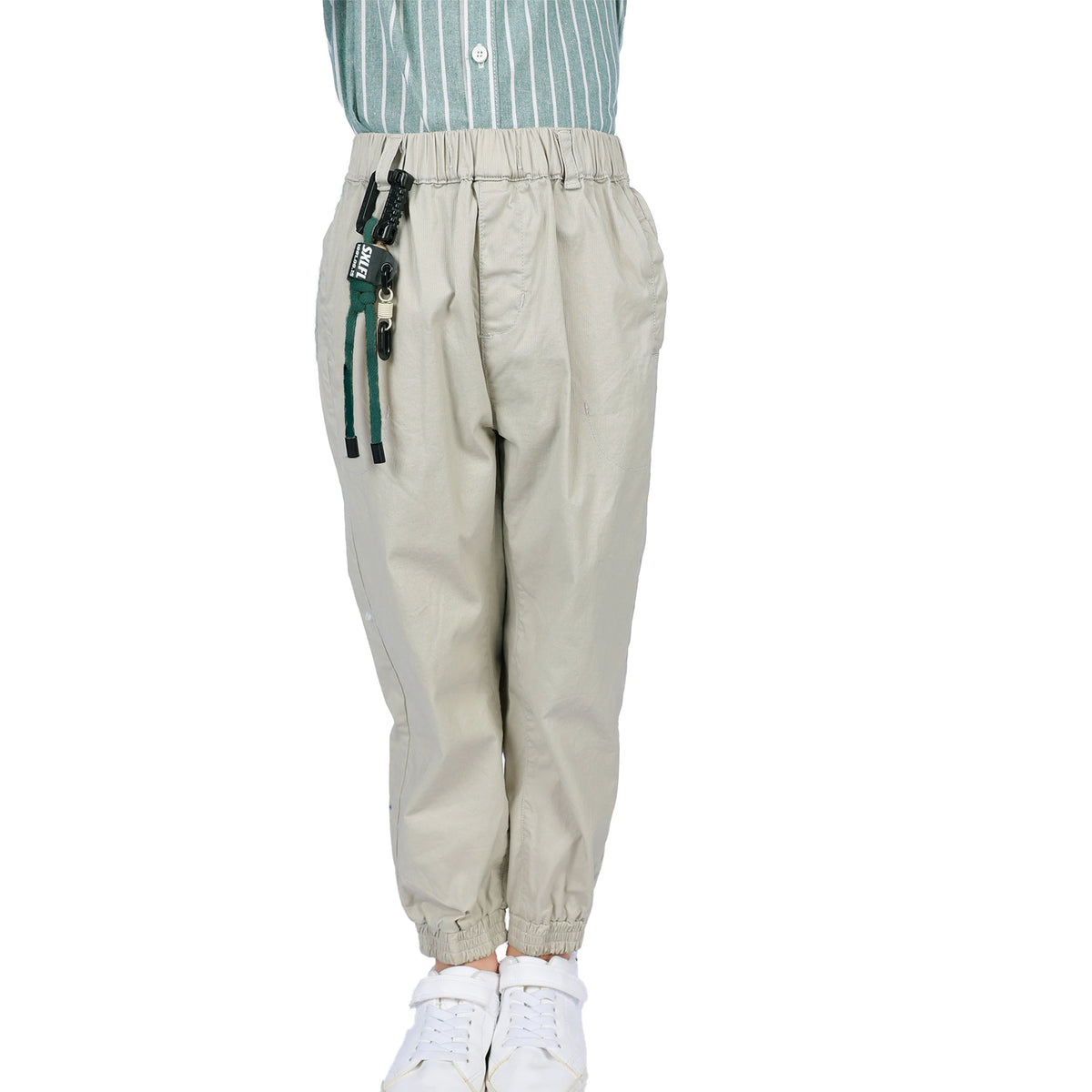 Light Gray Plain Classic Pants for Boys Image