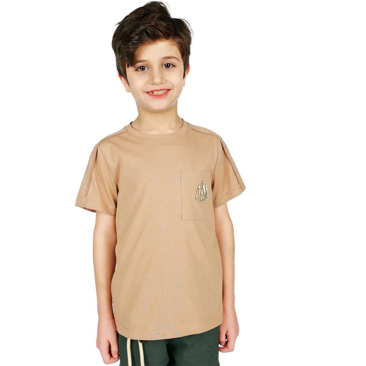 Khaki Printed Classic T.Shirt for Boys Image