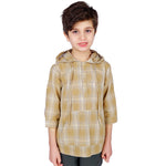 Khaki Checked Classic Blouse for Boys Image