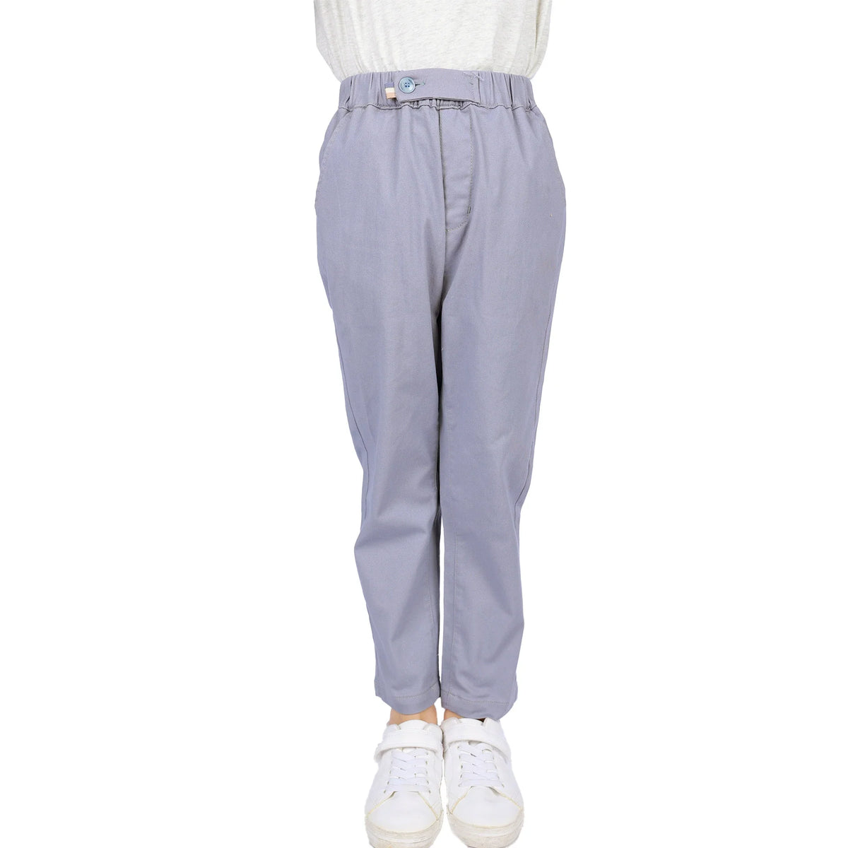 Light Blue Plain Classic Pants for Boys Image