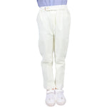 Off White Plain Classic Pants for Boys Image