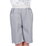 Gray Blue Striped Classic Shorts for Boys Image