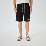 Black Printed Street Look Shorts for Men Image