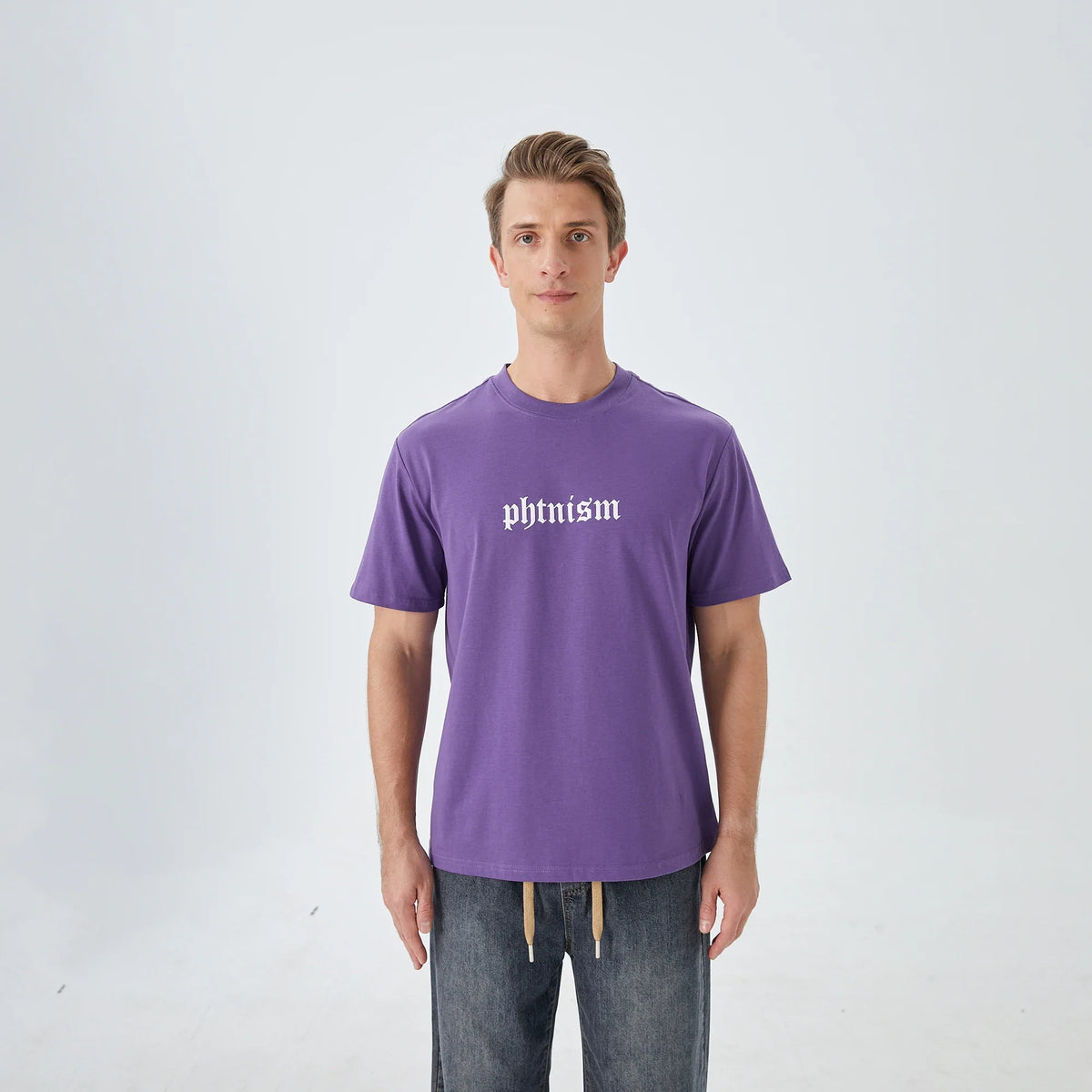 Purple Printed Street Look T.Shirt for Men Image