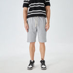 Light Gray Badge Street Look Shorts for Men Image