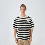 Black Striped Street Look T.Shirt for Men Image