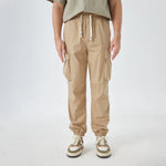 Khaki Badge Street Look Pants for Men Image