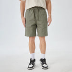 Army Green Badge Street Look Shorts for Men Image