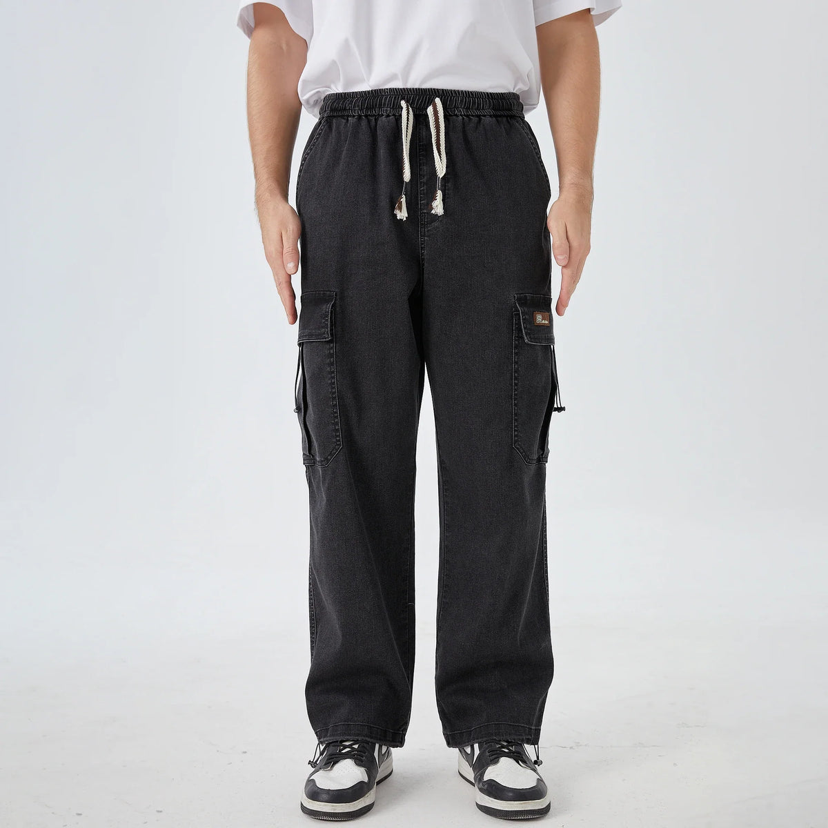 Jeans Black Washed Jeans Street Look Pants for Men Image