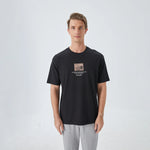 Black Printed Street Look T.Shirt for Men Image