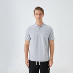 Light Gray Badge Street Look Polo Shirt for Men Image
