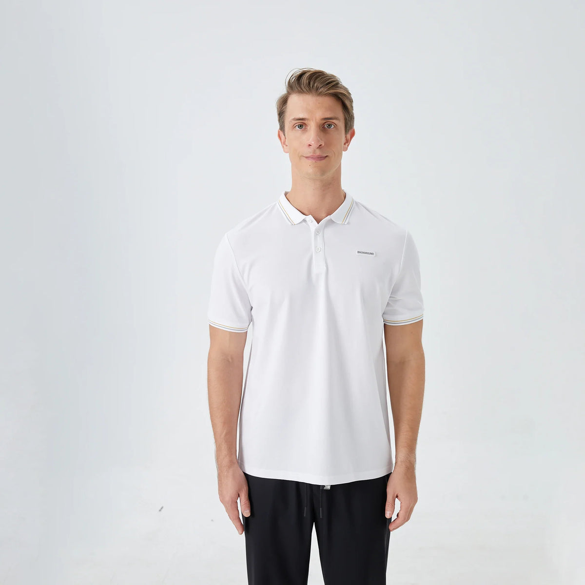 White Badge Street Look Polo Shirt for Men Image
