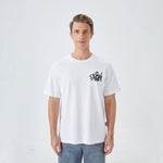 Bleached White Printed Street Look T.Shirt for Men Image