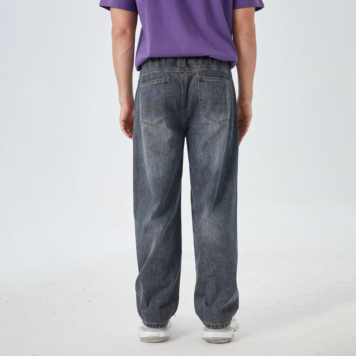 Washed Jeans Street Look Pants for Men Image
