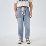Light Jeans Blue Washed Jeans Street Look Pants for Men Image