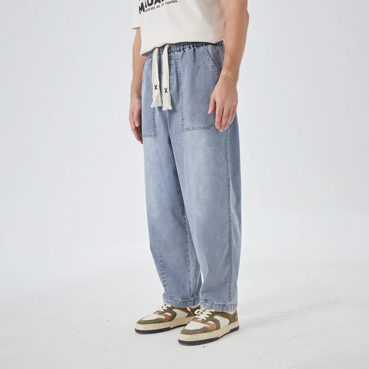 Washed Jeans Street Look Pants for Men Image