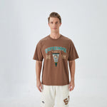Coffee Printed Street Look T.Shirt for Men Image