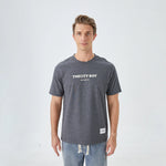 Dark Gray Printed Street Look T.Shirt for Men Image