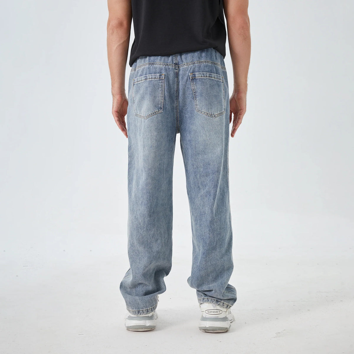 Washed Jeans Street Look Pants for Men Image