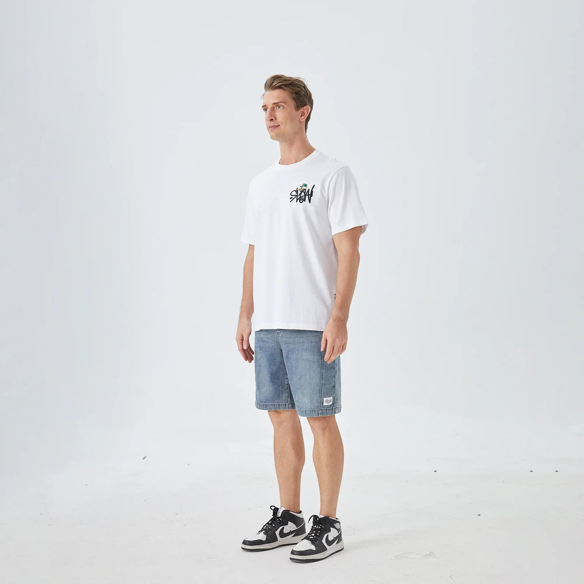 Washed Jeans Street Look Shorts for Men Image