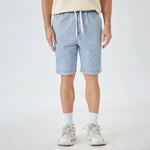 Light Jeans Blue Washed Jeans Street Look Shorts for Men Image