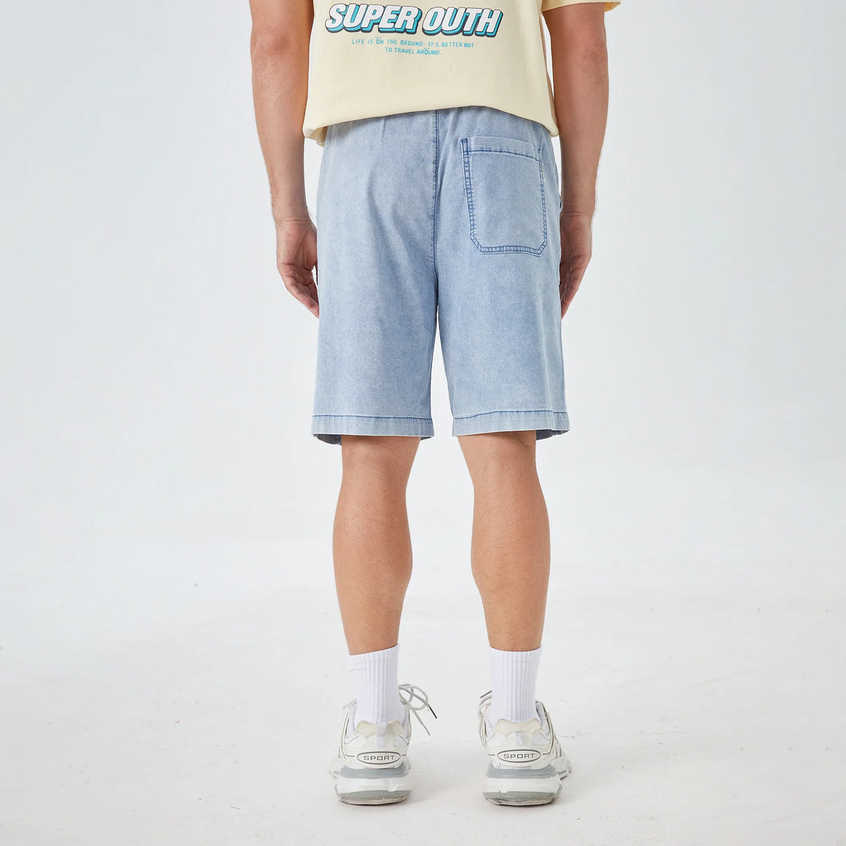 Washed Jeans Street Look Shorts for Men Image