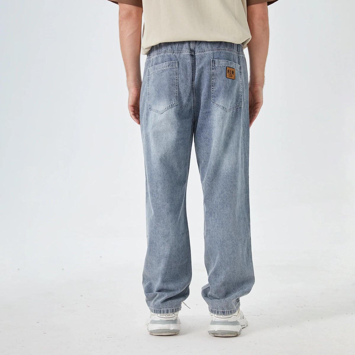 Washed Jeans Street Look Pants for Men Image
