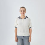 Off White Color Blocked Street Look Sweater for Women Image